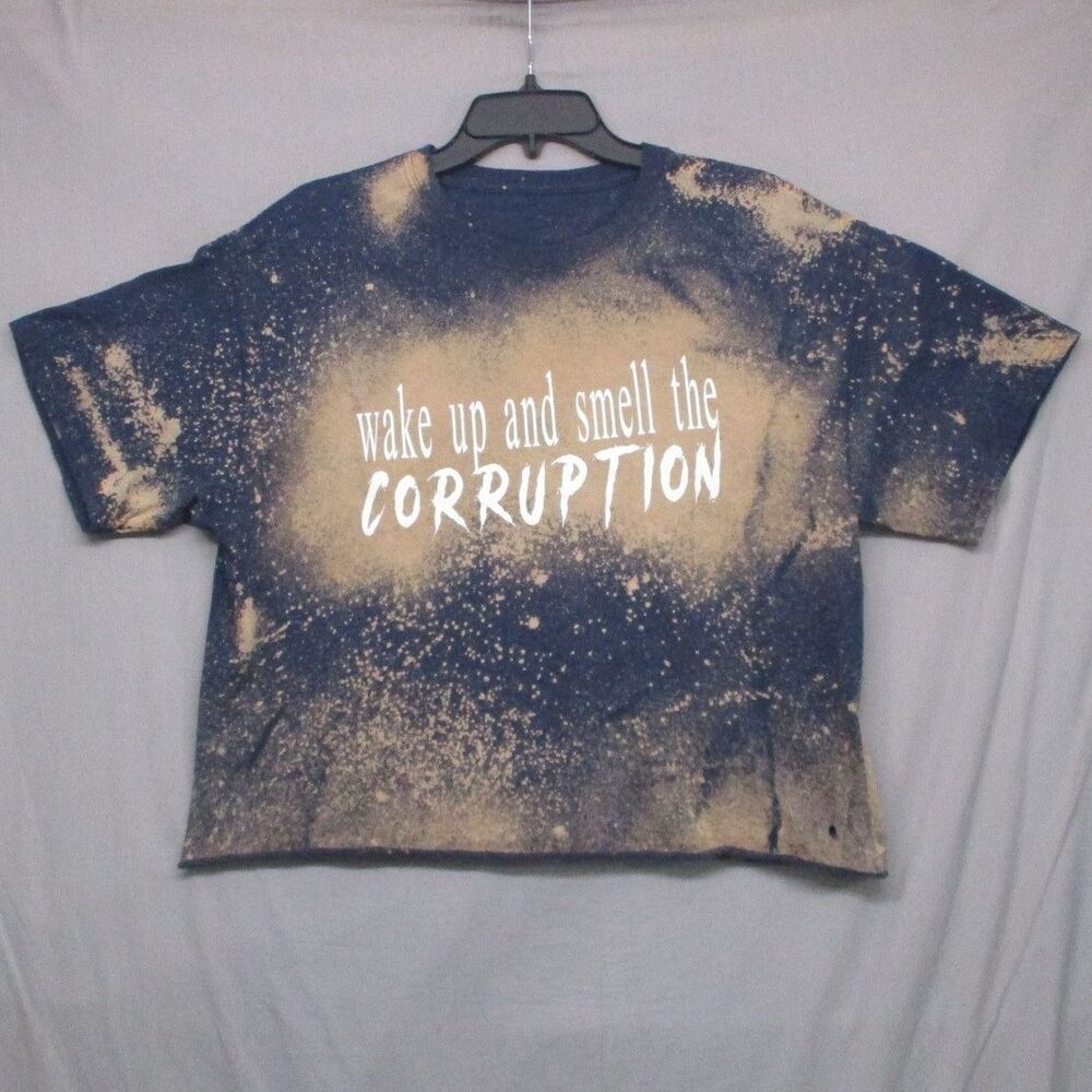Acme Blue Graphic Print Diy Tie Die Distressing TShirt GenderNeutral Size M